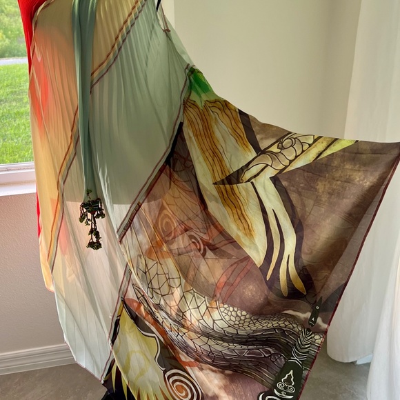 SOLD! Jean Paul Gaultier Femme Silk Halter Dress IT44 US10 Beaded Ties VTG Rare - Picture 14 of 16